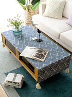 Coffee table tablecloth cloth art cotton linen thick Japanese desk living room table cloth TV cabinet cover towel