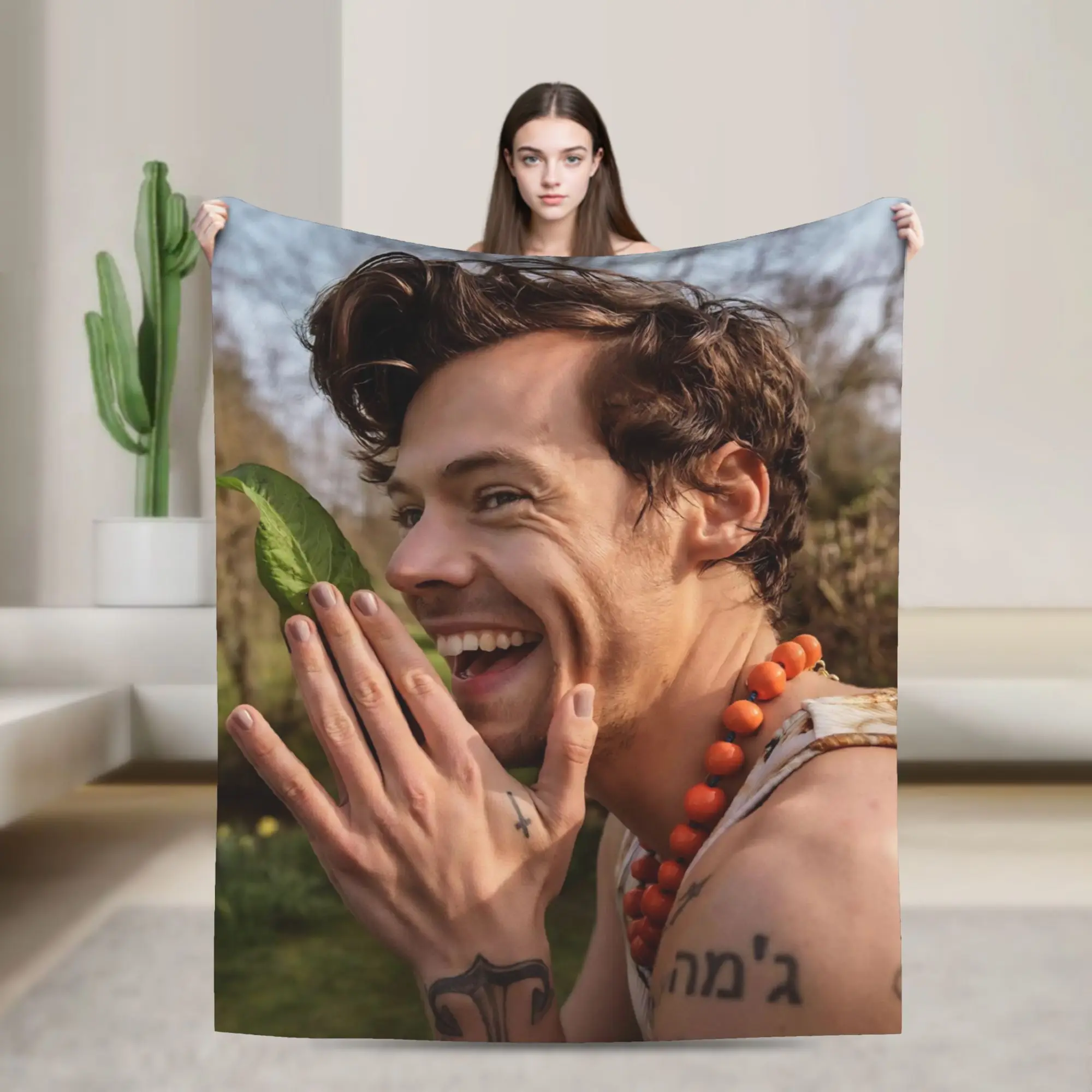 Kiss All The Time Album Knitted Blankets Flannel Harrys Music Styles Warm Throw Blankets for Bedding Couch Bed Rug