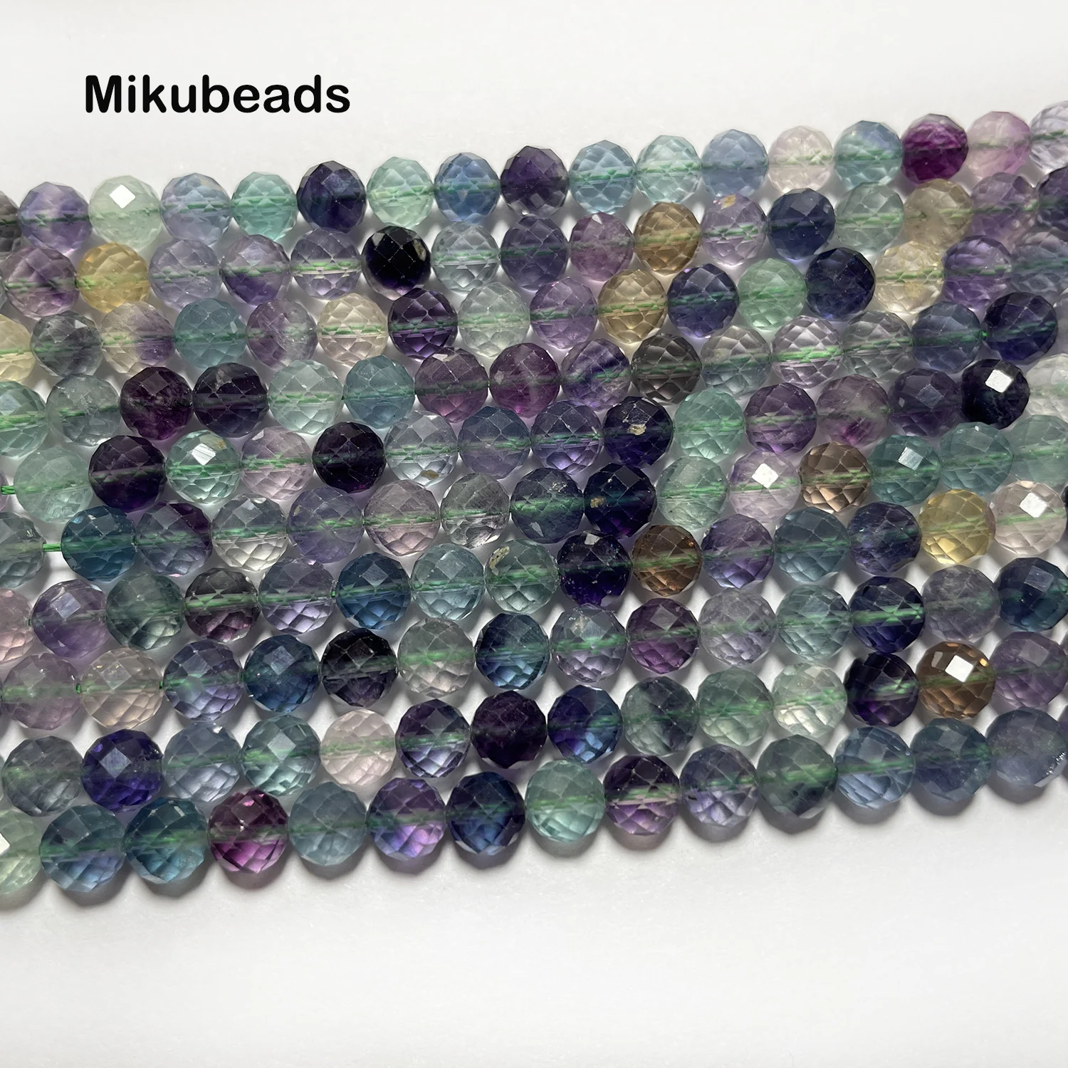 Wholesale Natural 5mm 6mm Colorful Fluorite Faceted Round Loose Beads For Jewelry Making DIY Bracelets Necklace Free Shipping