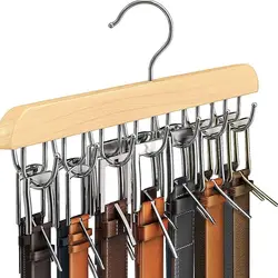 Wooden Belt Rack Women Storage Hangers for Clothes Case Home Wardrobe Accessories Supplly Scarf Organizer Men Tie Belt Hangers