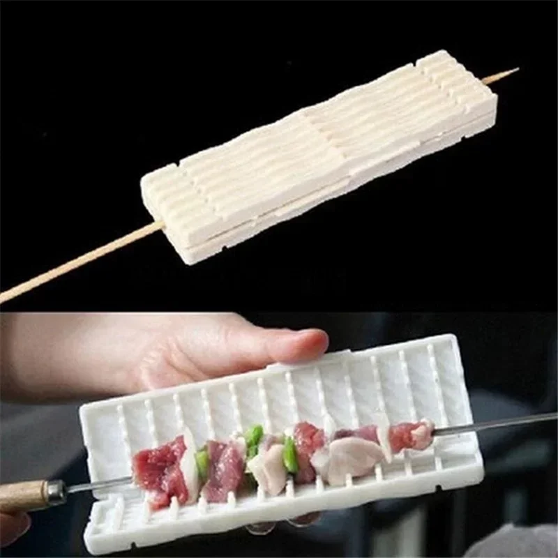 Kitchen Convenience BBQ Tools Meat Grill Skewer Multi-function Barbecue Grill Needle With Box Safety Meat Vegetable String