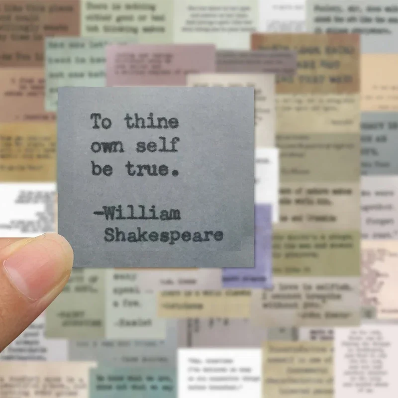 60PCS Motivational Phrases Vintage Stickers DIY Aesthetic Scrapbook Luggage Notebook Water Bottle Philosophy Famous Quotes Decal