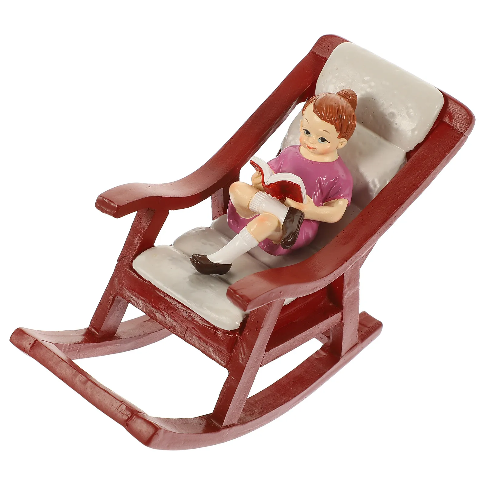

Miniature Resin Decorative Rocking Chair for Dollhouse Miniature House Landscape Decoration Desktop Micro Scene Prop Adorable