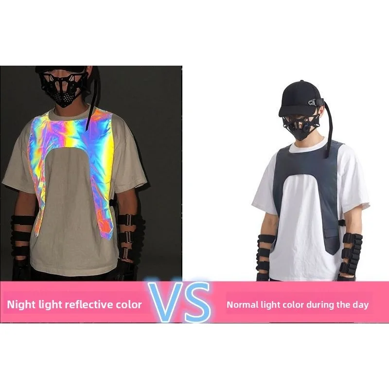 Colorful Reflective Vest, Vest, Fluorescent Cycling Clothes, Night Running, Driving Construction Vest, Night Road Safety