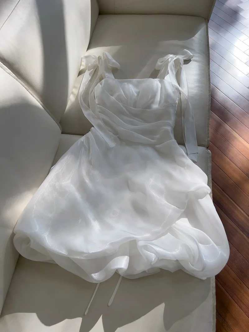 

Ele White Fairy Wildern Summer Vaon Dr Верхняя юбка с высокой талией Платье миди из полиэфирного волокна Нерезная привлекательность