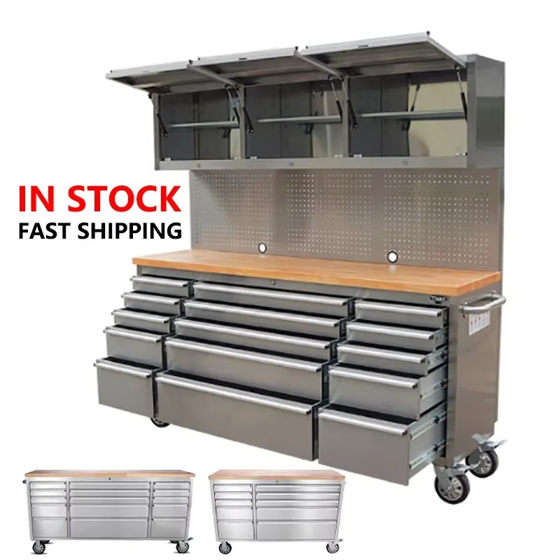 Stainless Steel Tool Cabinet Utility Cabinet Hardware Store Cabinet Anti Deformation 72 Inch Tool Chest