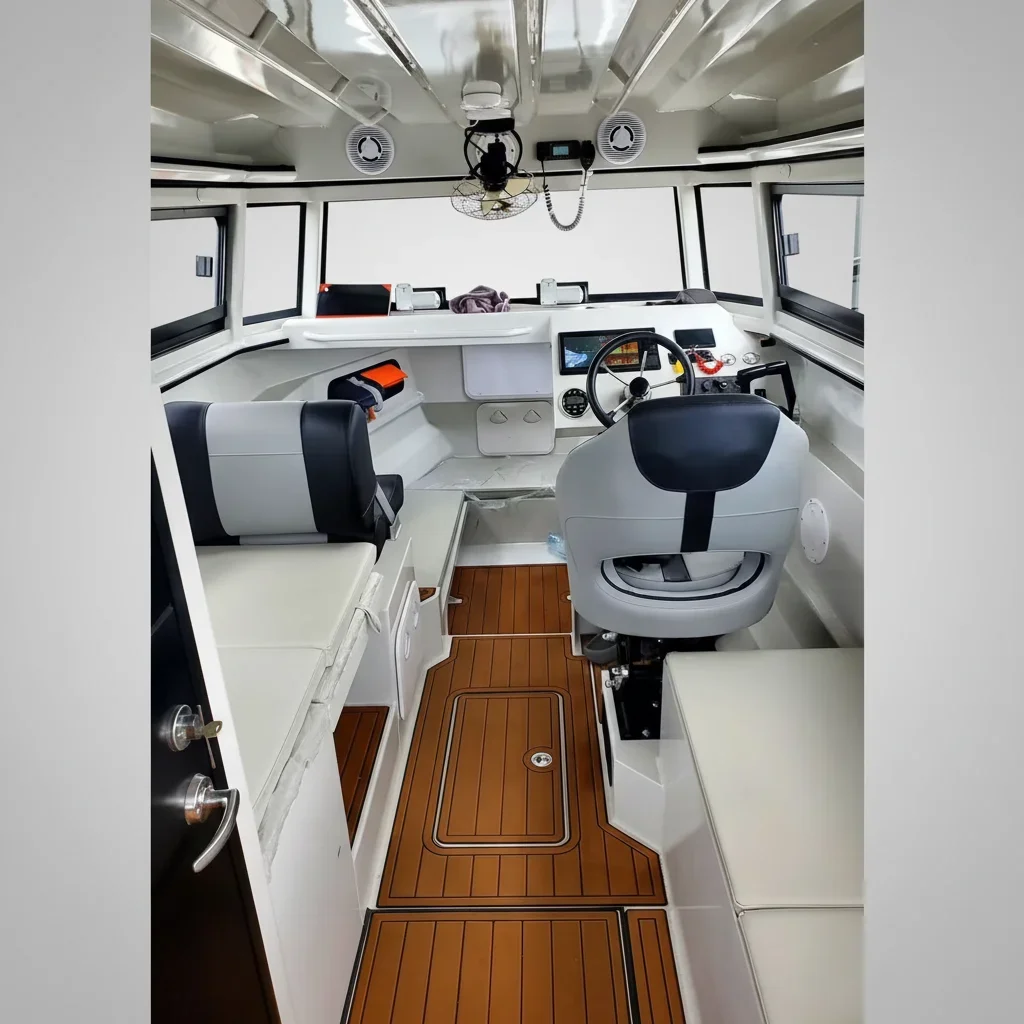 9M 30ft Gospel Aluminum Speed Boat with Plate Cabin Easy Craft Pontoon Tube Petrol Fishing Boats with Motor for Sale