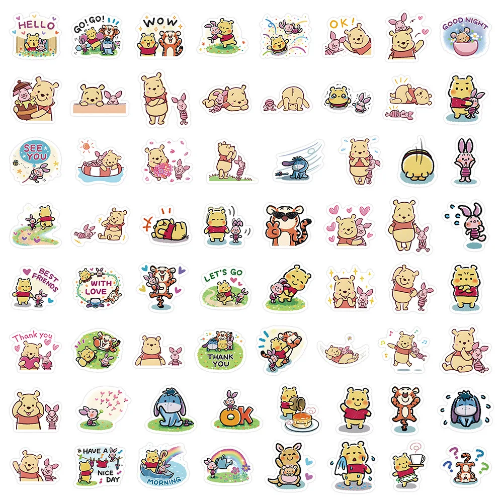 10/30/64 قطعة ديزني Kawaii مضحك بوه الدب ملصق شخصية الكرتون لطيف الكتابة على الجدران ملصق مضاد للمياه الاطفال لعبة للأمتعة #5