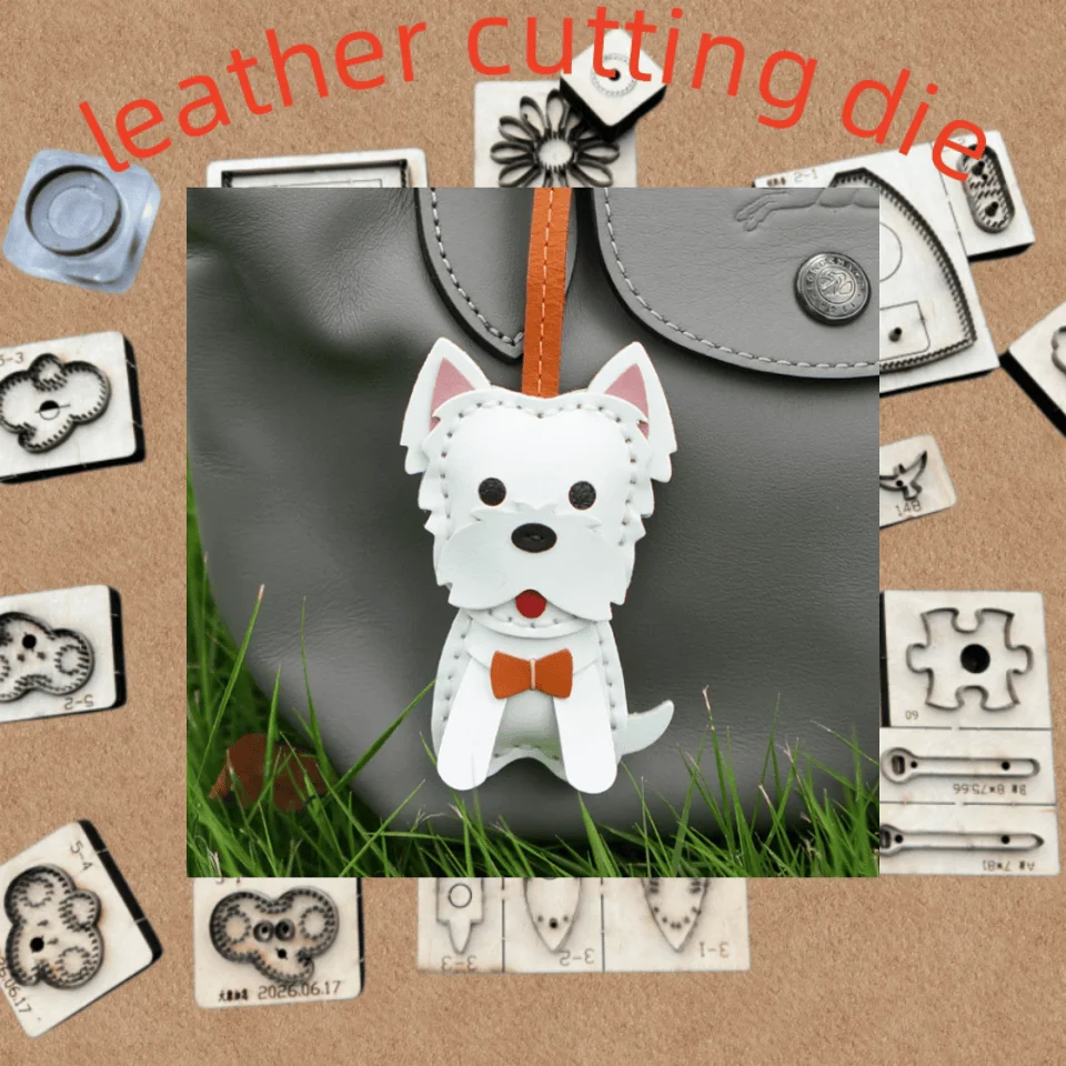 Custom Handcraft Laser Wood Die, Lovely Westie Dog Bag Pendant Mold, Sharp Steel Blade for Leather Ornament Cutting