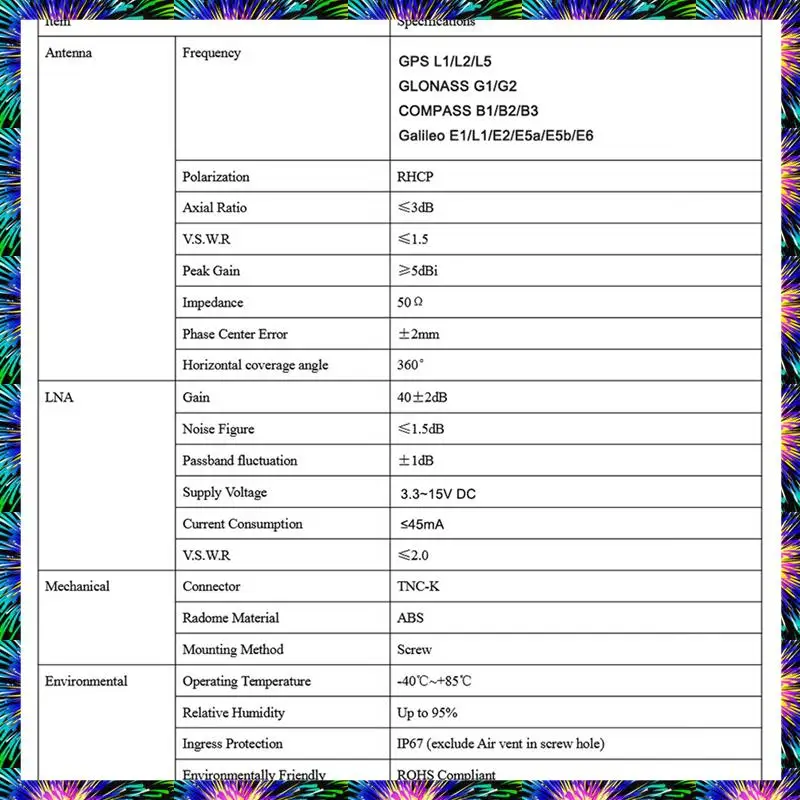 

ZIZI 3,3-15 В CORS RTK Обзорная антенна GNSS Высокоточное усиление GPS ГЛОНАСС BDS GALILEO TNC-K Антенна Обзорная антенна GNSS