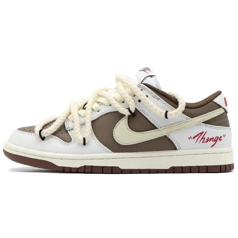 

[Нестандартная женская обувь для скейтборда Nike Dunk с низким берцем, женские белые, коричневые