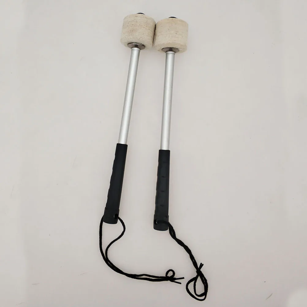 

2Pcs Drum Mallets with Wool Felt Head Bass Drumstick Stainless Steel Handle Percussion Accessory Sturdy Reliable Performance