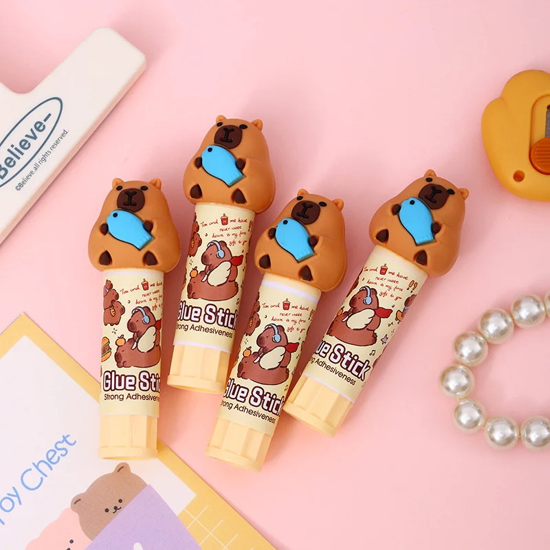 Kawaii Capybara การ์ตูน Solid กาว Super Strong กาวกาวน่ารักนักเรียนกาว Stick อุปกรณ์สํานักงานเครื่องเขียนนักเรียน