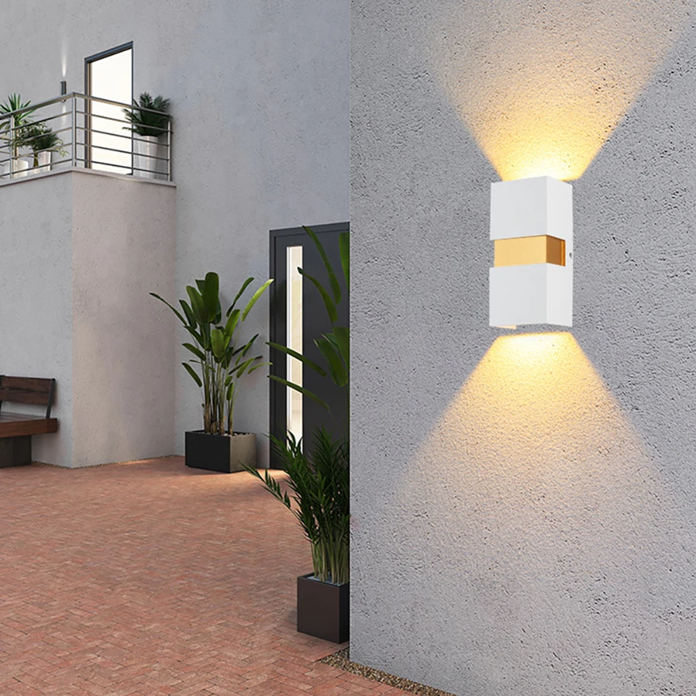 Lámpara LED de pared de estilo moderno, AC85-265V, 10W, IP65, resistente al agua, para exterior/interior, con fuente de iluminación LED de alto brillo