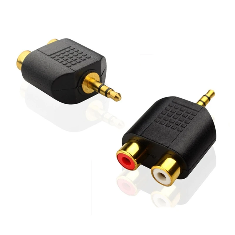 3.5mm ses Stereo jak kadın 2 RCA erkek/3.5mm erkek 2-RCA kadın/3.5mm kadın 2-RCA dişi konnektör adaptörü