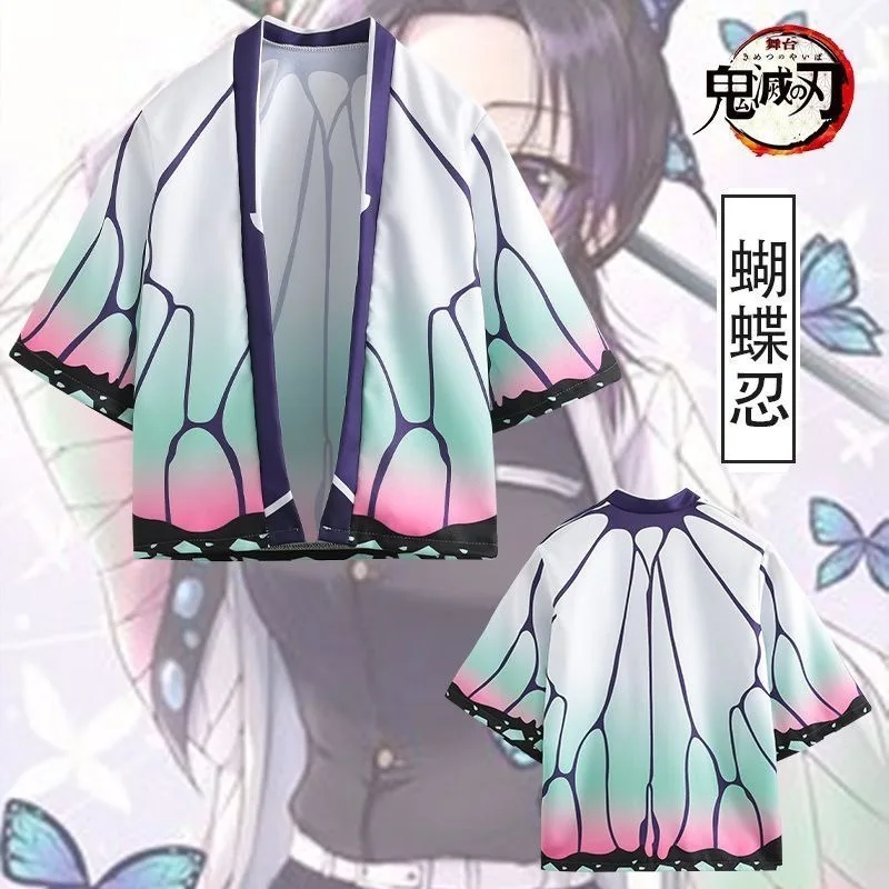 Demon Slayer Kimetsu no Yaiba 3D Printing Kimono Haori Yukata Anime  Zenitsu Tanjir Cosplay Casual Cooling Streetwear Cloak Gift