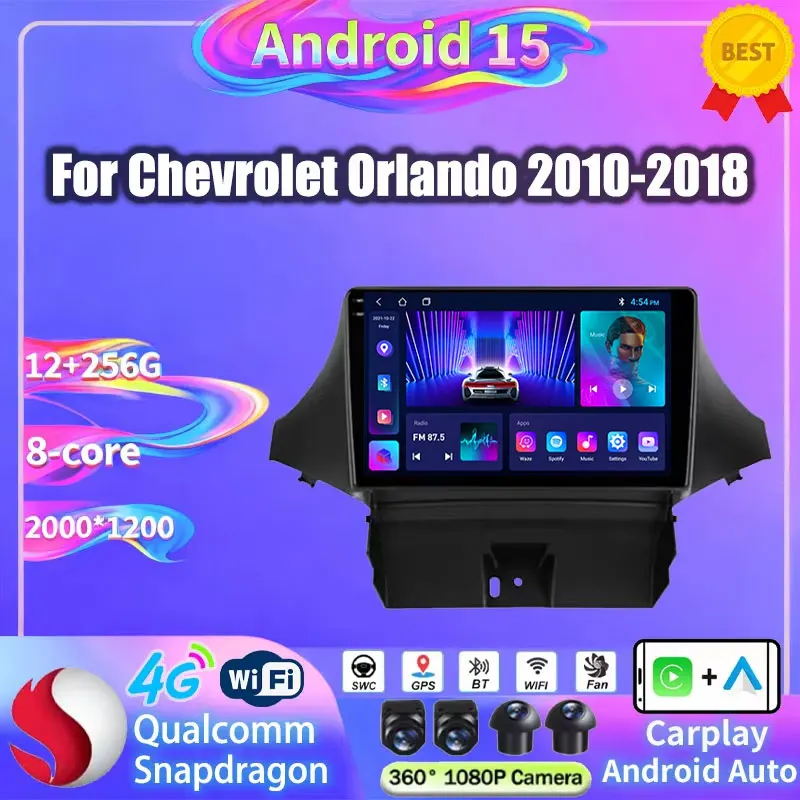 Android Auto For Chevrolet Orlando 2010 - 2018 Car Radio Head Unit Video Player Multimedia GPS Navigation 5G WIFI BT No 2din DVD