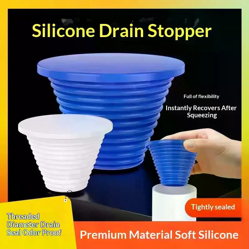 1 Pc Silicone Sewer Pipe Sealing Ring Water Plug Floor Drain Anti Odor Seal Stopper Shower Drainer Bathroom Kitchen Tool