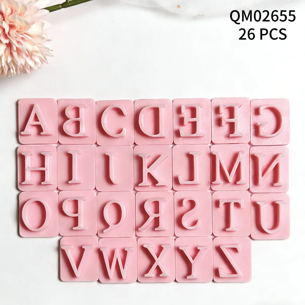 26 Alphabet Set Soft Pottery Embossed Mold Stamps Polymer Clay Cutter DIY Earrings Necklaces Pendant Jewelry Cutting Die Molds - view 5