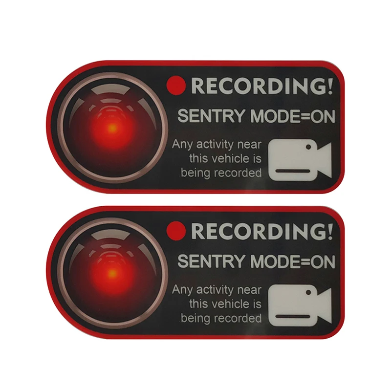 Car Door Window warning Sticker For Tesla Model 3 Y S X Sentinel Mode Recorder Electrostatic Sticker Warn The Bad Guys