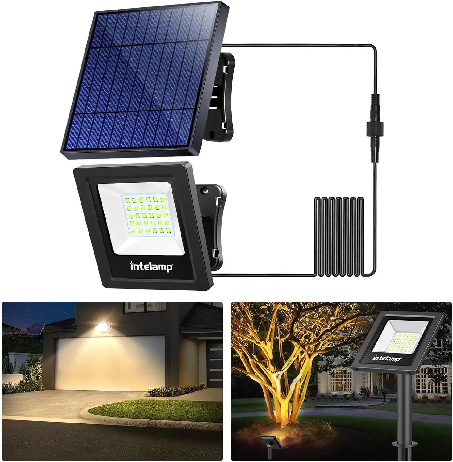 Solar Outdoor Super Bright Wall Light IP65 Waterproof Street Light Solar Security Light (Warm) for Many Outdoor Scenes