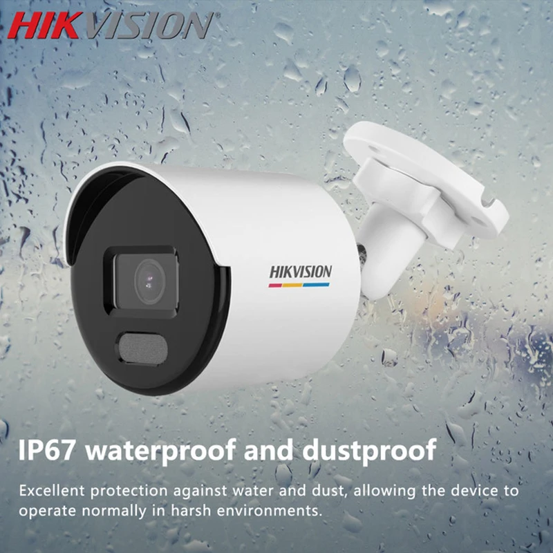 Hikvision Colorvu POE IP Camera 4MP Support  Human and Vehicle Detection Security Protection System Outdoor CCTV DS-2CD1047G2-L