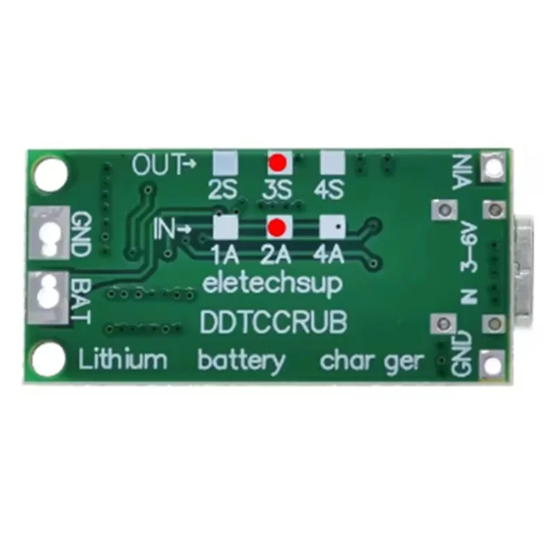 ABGI-5PCS 3S 2A Type-C Step-Up Boost Lipo Polymer Li- شاحن بطارية ليثيوم 18650