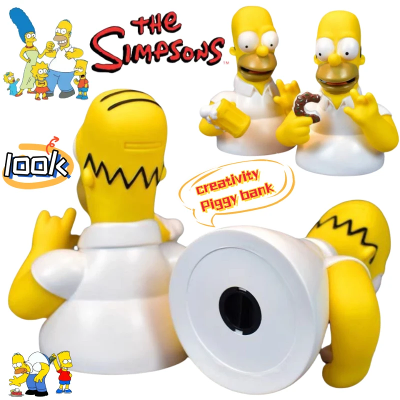 

The Simpsons Bart Marge Lisa Anime Maggie Two-Dimensional Piggy Bank Student Creative Desk Ornament Doll Model Birthday Gift