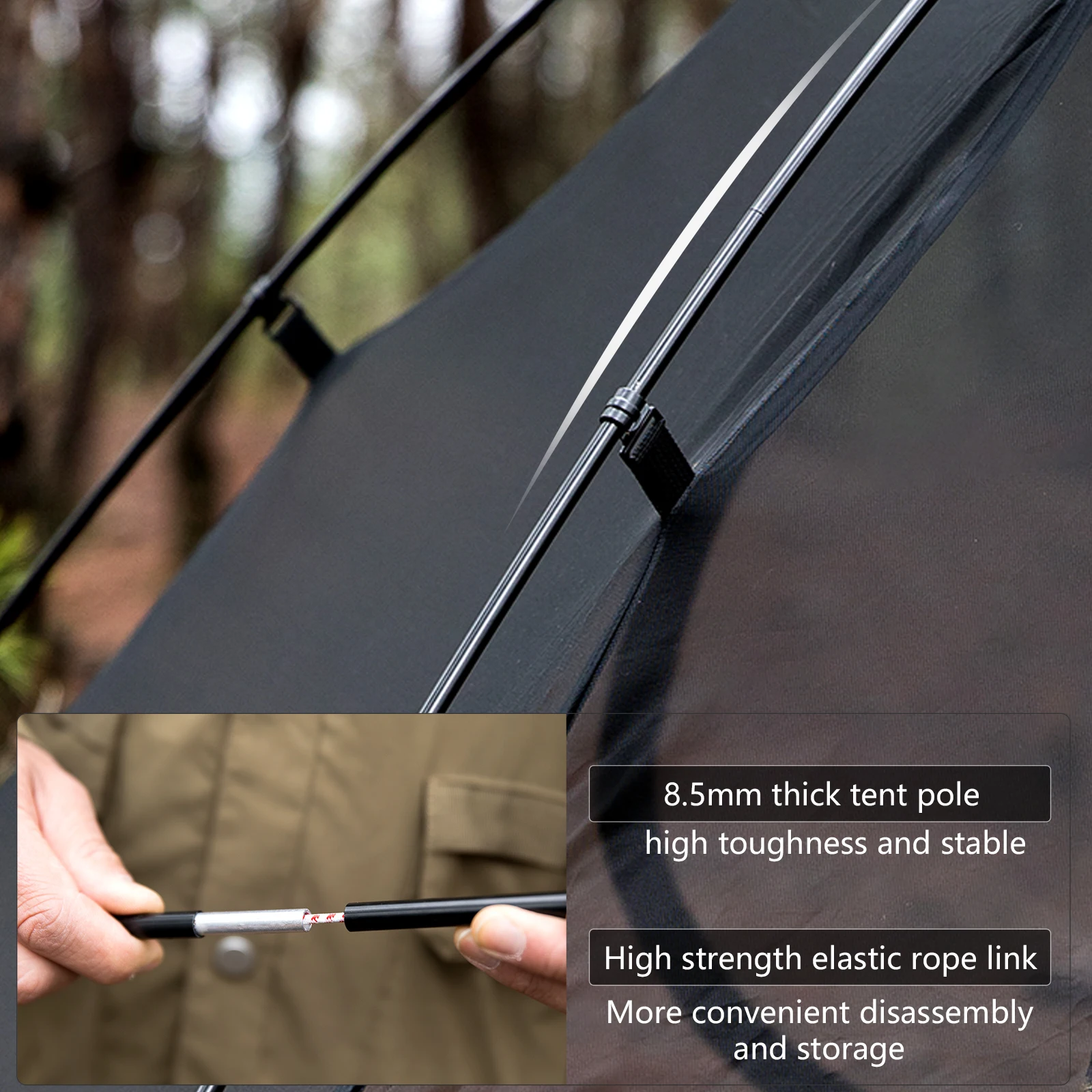 Tienda de campaña BISINNA para 2 personas, tienda de campaña portátil impermeable para mochileros, equipo de camping de doble capa para senderismo y viajes al aire libre
