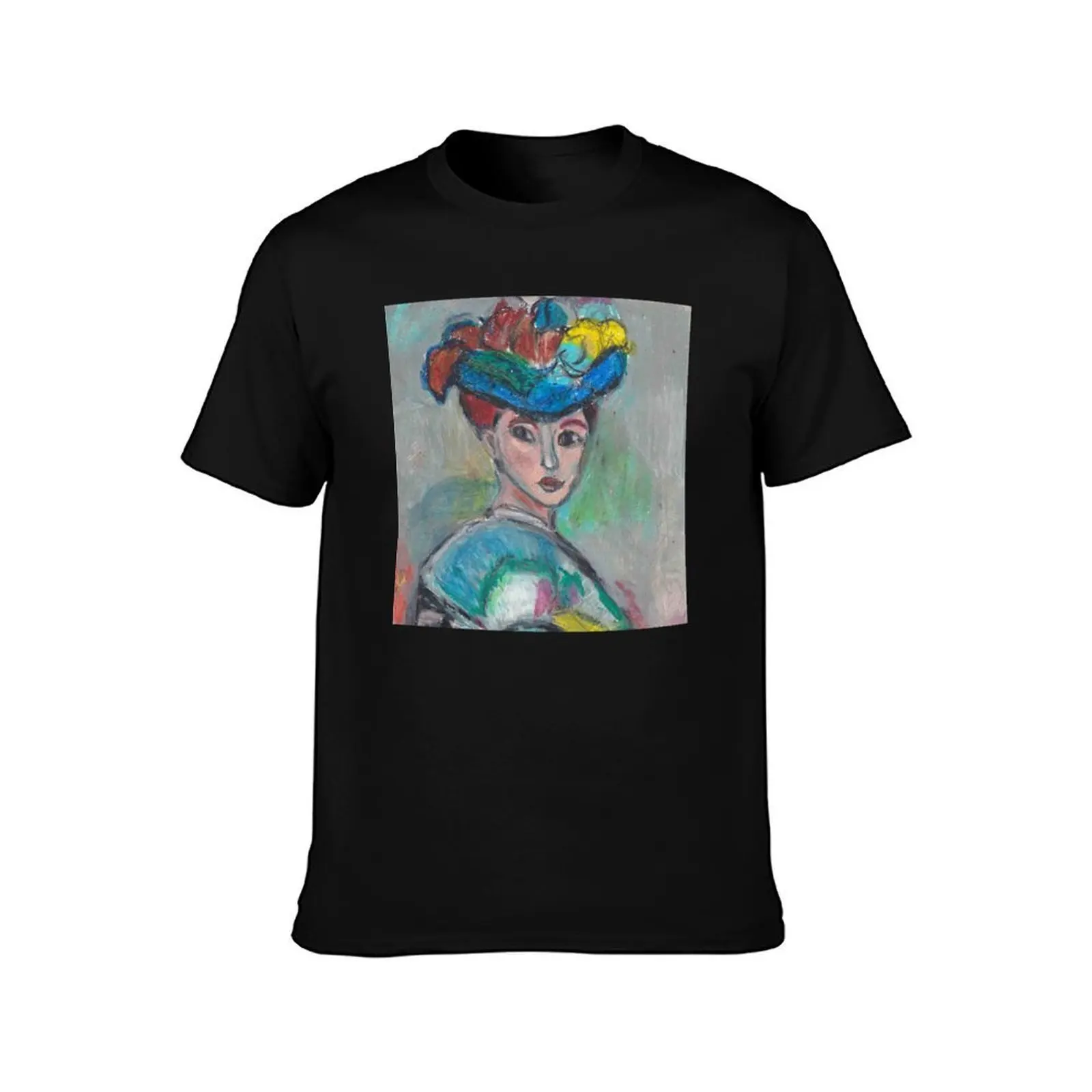 The Woman With The Hat(After Matisse) T-Shirt, Summer Casual Cotton Tee, Oversized Streetwear Tops, Vintage Graphic Print