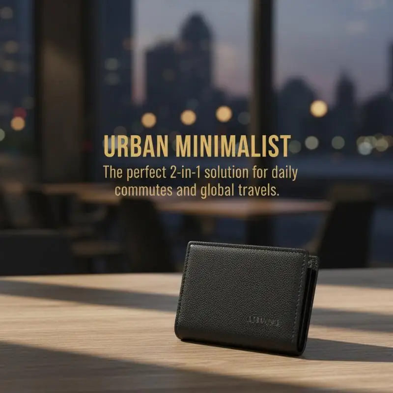 Wallet with Multiple Card Holders Modern Fashion ID Card Organizer Compact Purse for Commuters