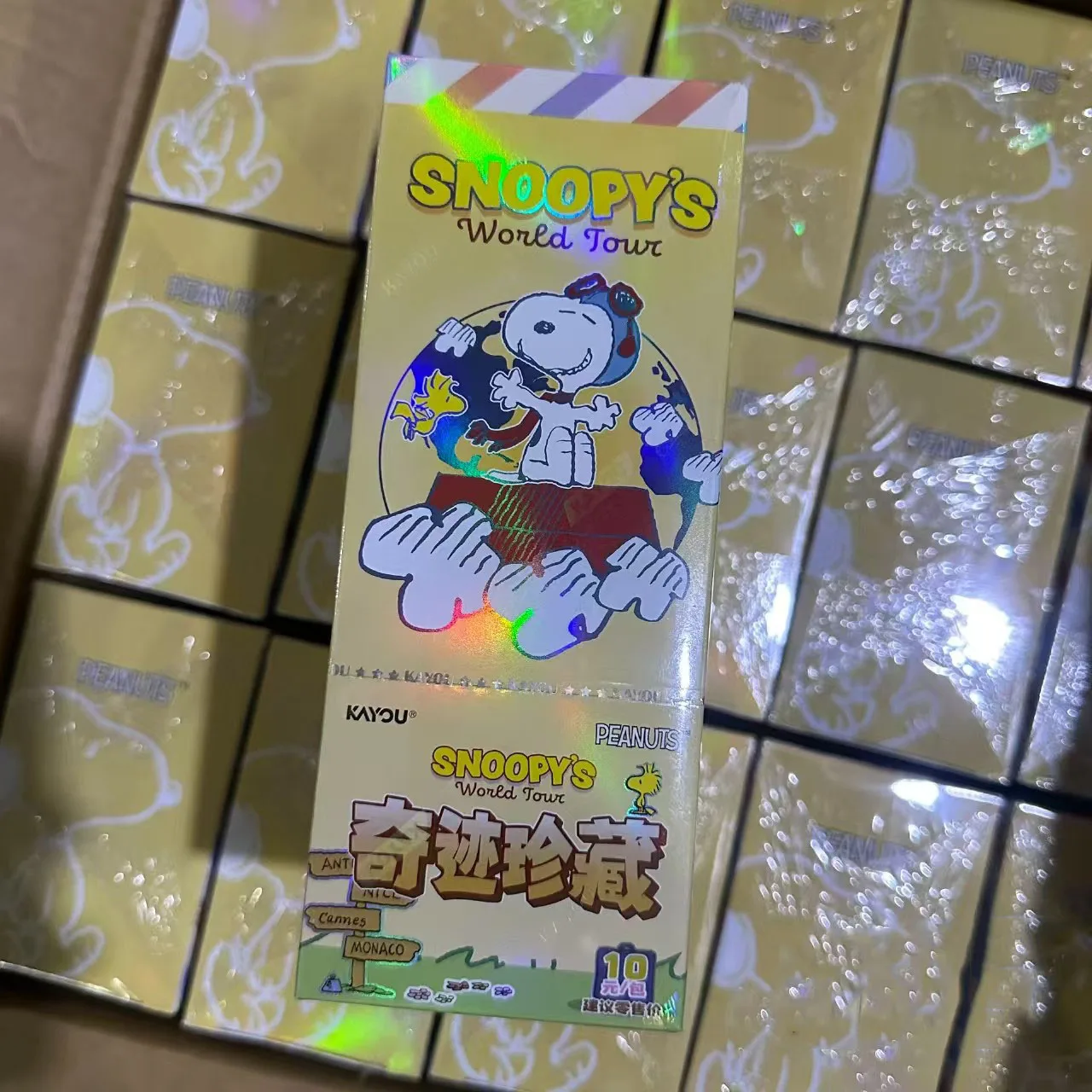 KAYOU Genuine Peanuts Card World Travel Card Peanuts Snoopy Miracle Chapter Time Travel Log Anime Collectible Card Kids Toy Gift