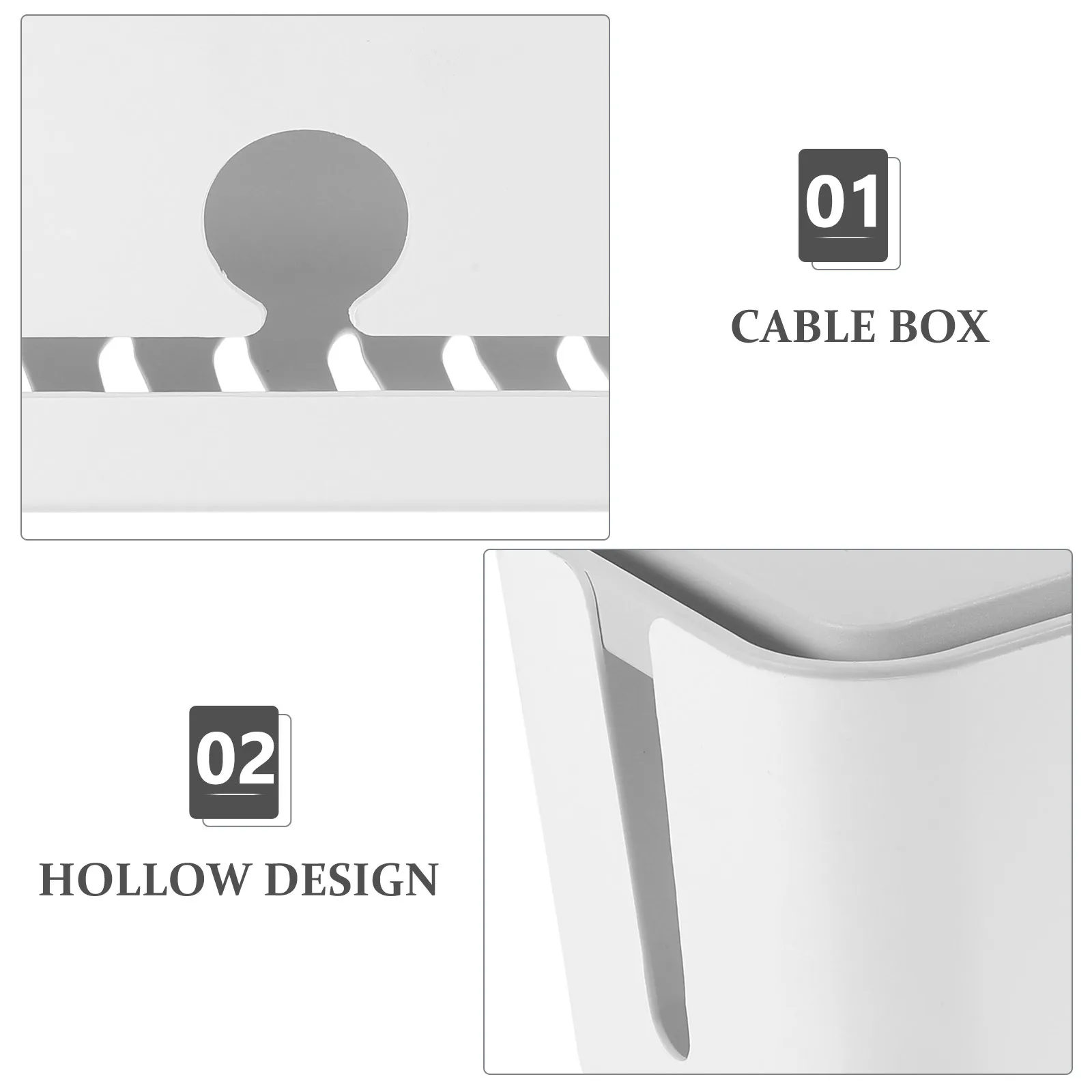 

Power Cord Storage Box White Plastic Cable Organizer For Home Office Living Room Bedroom Kitchen Bathroom Study Balcony