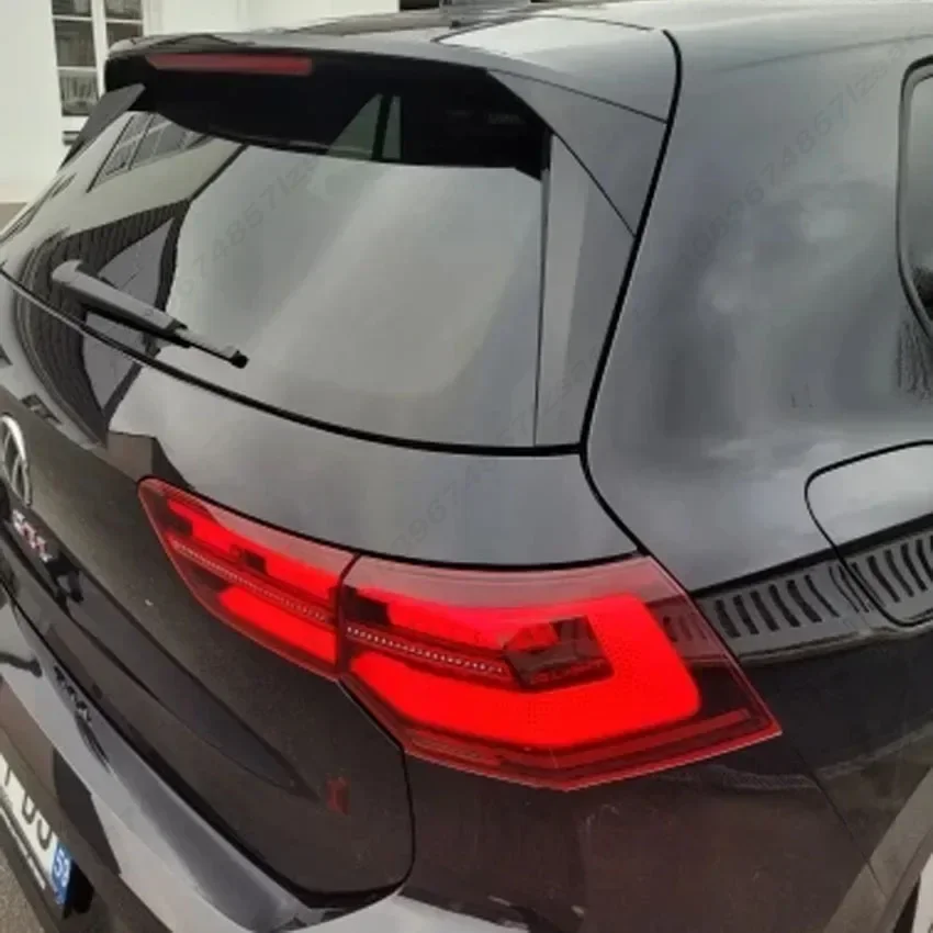 For Volkswagen VW Golf 8 MK8 GTI GTD TSI TDI 2020-2023 Rear Window Spoiler Side Wing Cover Splitters ABS Glossy Black Body Kit view 2