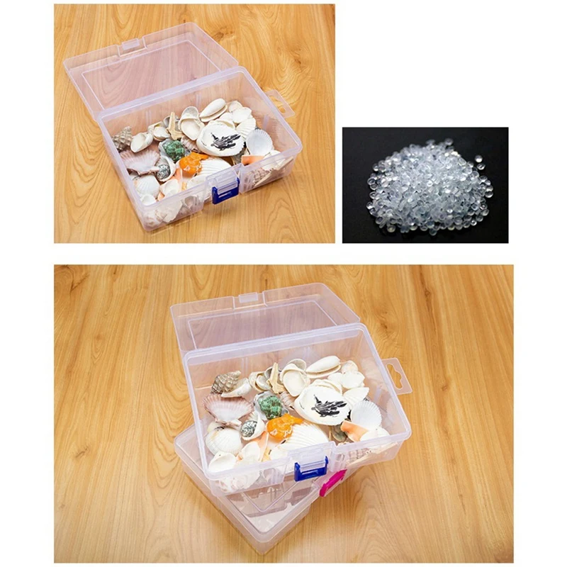 6Pcs Clear Plastic Organizer Box,Containers Storage Box With Snap-Tight Closure Latch For Jewelry Making & Sewing Crafts