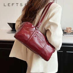 LEFTSIDE Design Small PU Leather Tote Bags for Women 2024 Y2k Korean Fashion Underarm Shoulder Bag Handbags with Short Handle