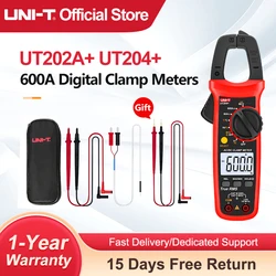 UNI-T UT204+ UT202A+ AC Amperimetric Clamp Meter 600A Hook Ammeter NCV Clamp Digital Multimeter Electric Tester Workshop Tools