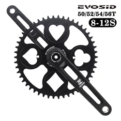 EVOSID Poker Folding Bicycle Crankset 12S Chainring 52T 54T 56T Narrow and Wide Tooth CNC With Bracket Road Crankset