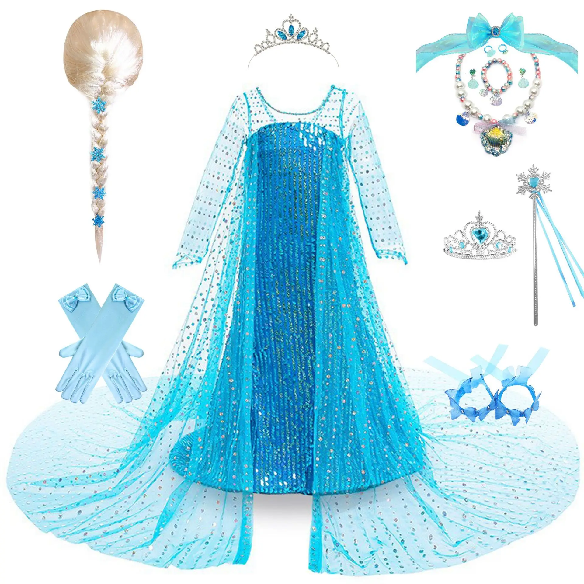 Charlotte Stijlvolle kleine meisjes filmprinses Frozen Elsa verjaardagsfeestje cosplay Halloween paasjurk