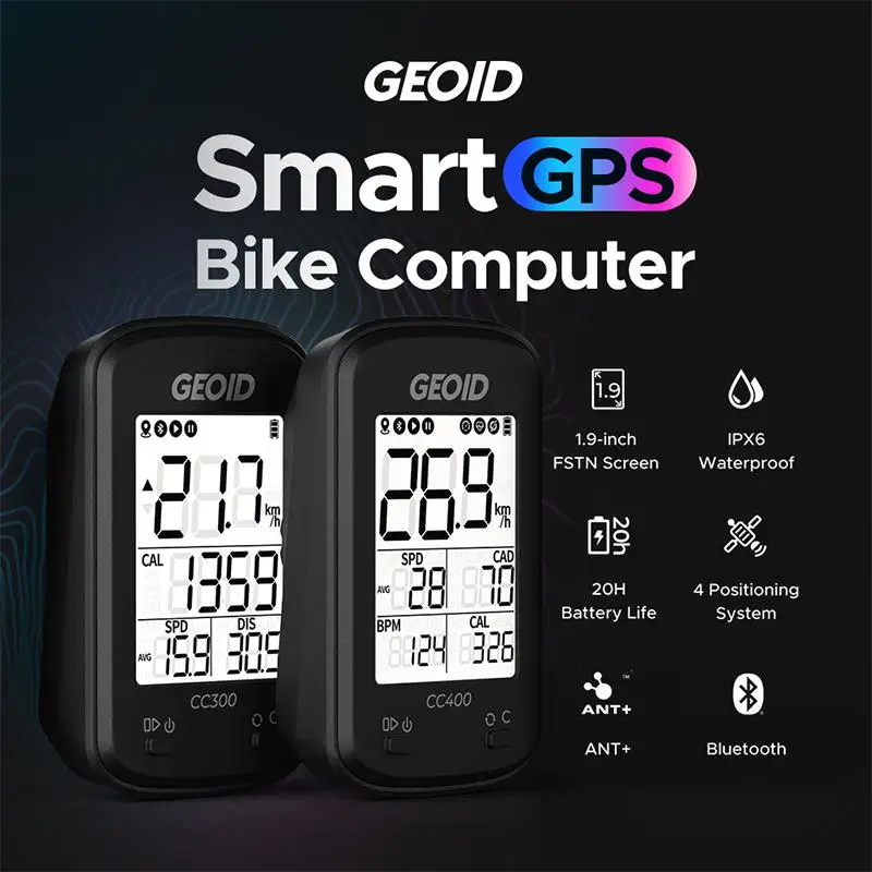 Geoid CC400 Bicycle Computer Cycling GPS Smart Wireless Waterproof Speedometer Support Bluetooth Ant Data MTB Road Bike Odometer