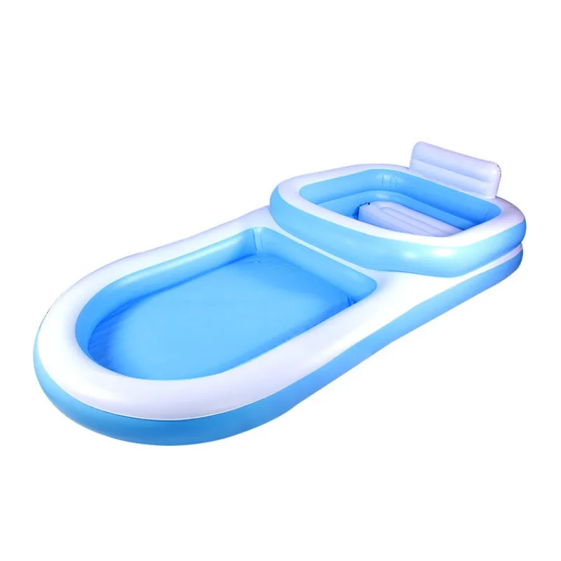 

2-piece Backrest Cushion Set for Swimming Pool; Large Folding Paddling Pool for Outdoor Gardens