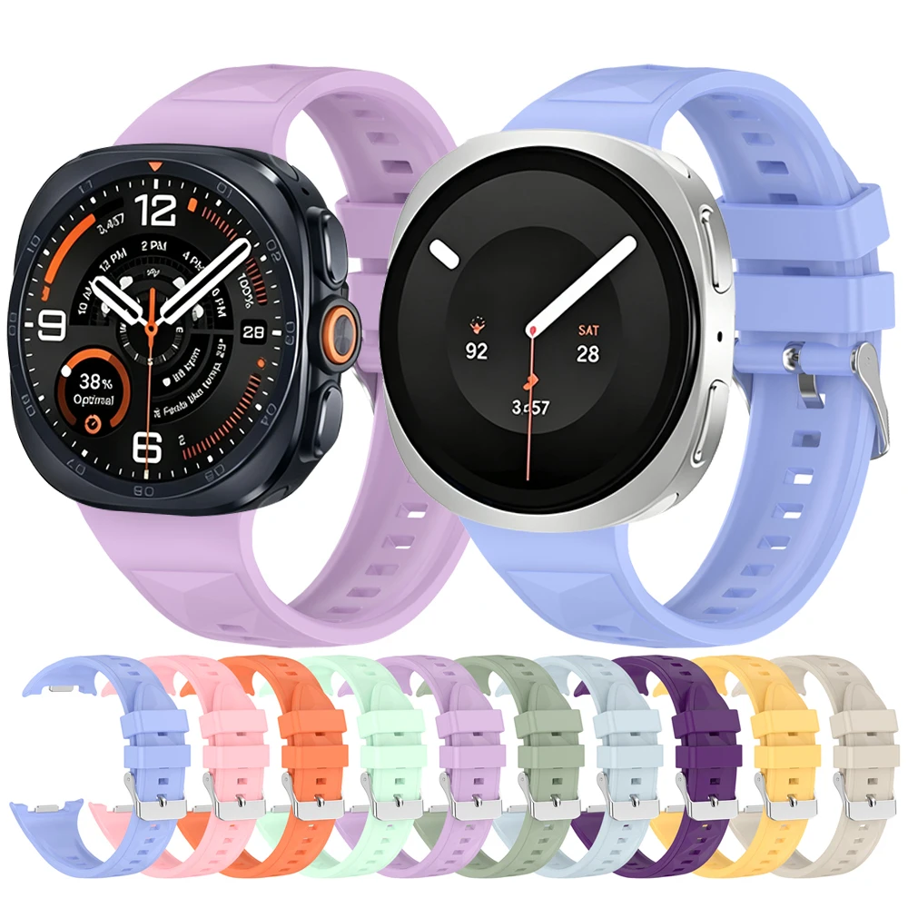 Silicone Strap For Samsung Galaxy Watch Ultra2 Sports Watchband For Galaxy Watch 9 8 44mm 40mm 8 Classic Wristband Accessories