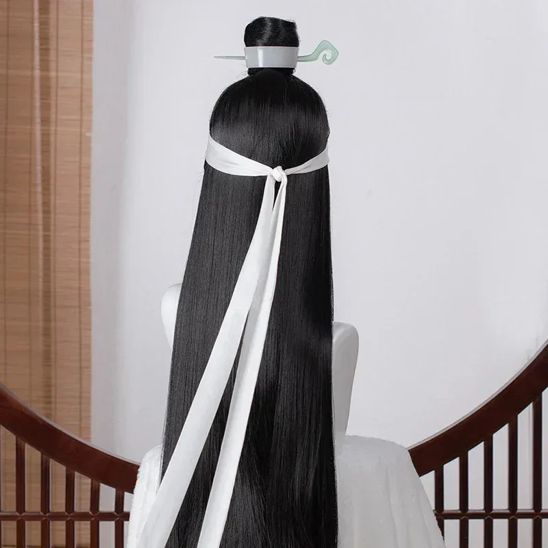 ss23In Stock Mo Dao Zu Shi Xichen شعر مستعار تأثيري أنيمي Lan Xi Chen هالوين أسود طويل كوس خصلات الشعر المستعار