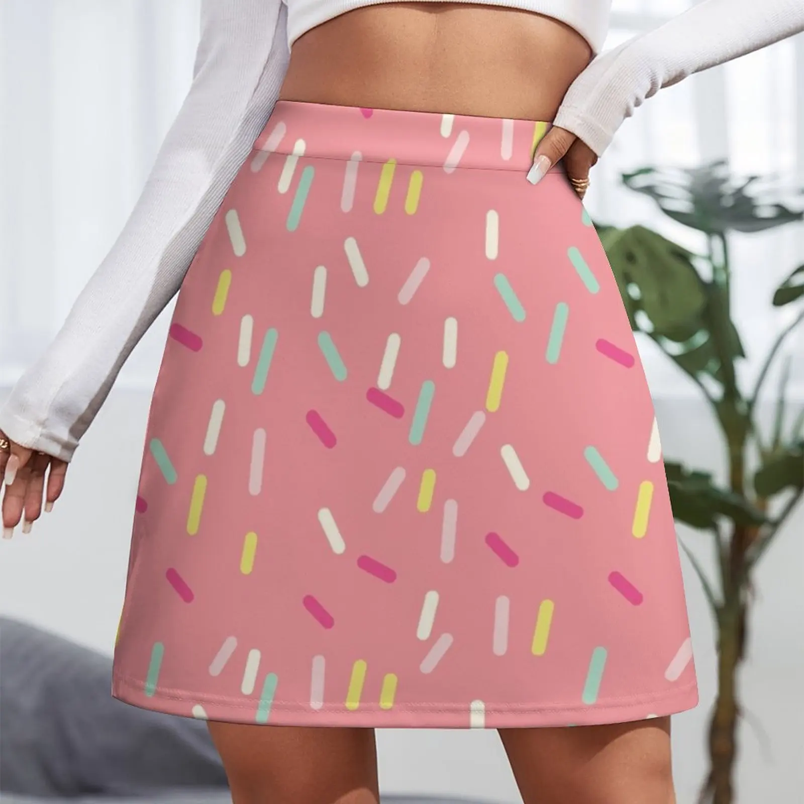 Sprinkles in Pink Mini Skirt skirts for women Skirt satin