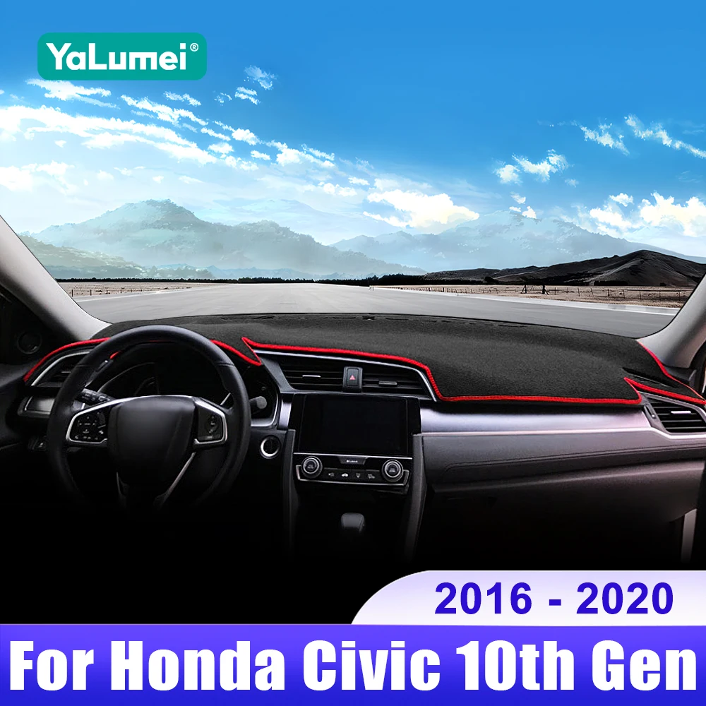 

For Honda Civic 10th 2016 2017 2018 2019 2020 Civic X Car Dashboard Sun Shade Cover Mat Instrument Desk Non-slip Pad Accessories
