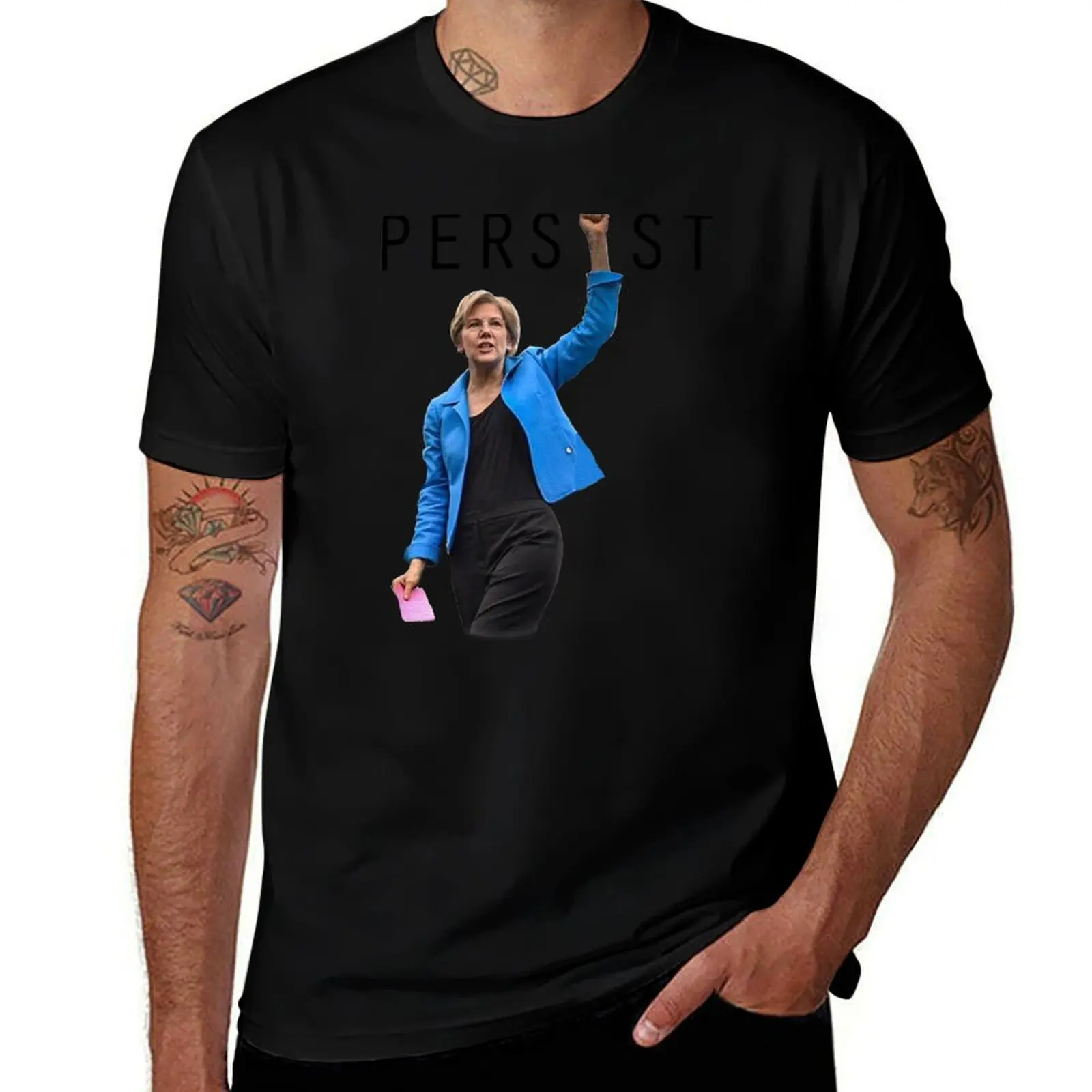 ELIZABETH WAREN-PESIST T-Shirt t-shirts drôles humour foncé T-Shirt homme concepteur anime T-Shirt