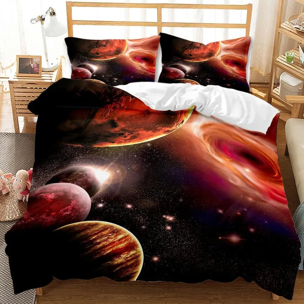 Galaxy Duvet Cover Outer Space Queen Twin King Comforter Cover Universe Planet Bedding Set Nebula Cosmos Starry Sky Quilt Cover
