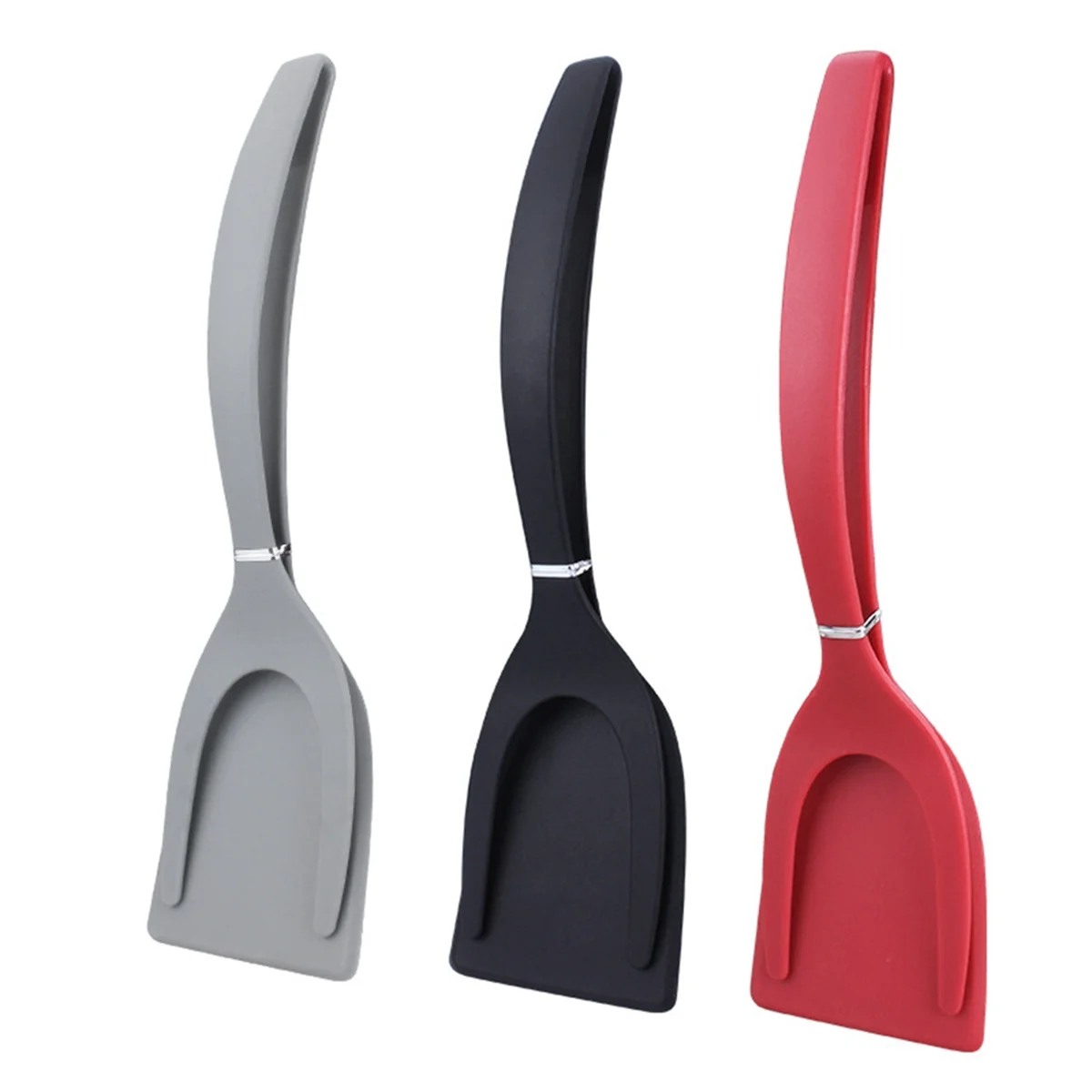 2 in 1 Nylon Grip Flip Pancake Egg Clamp Grip Omelette Spatula Tongs Clamp Pancake Fried Kitchen Accessories