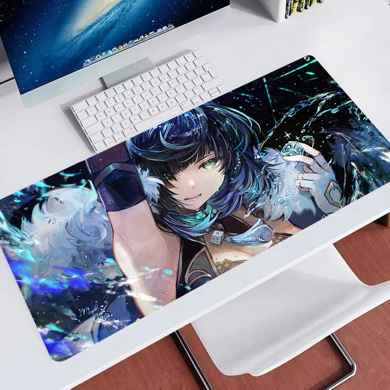 Large Gaming Genshin Impact Yelan Mousepad New Keyboard Pad Gamer Mouse Pad on The Table Speed Desk Mat Anime 900x400 Mouse Mats