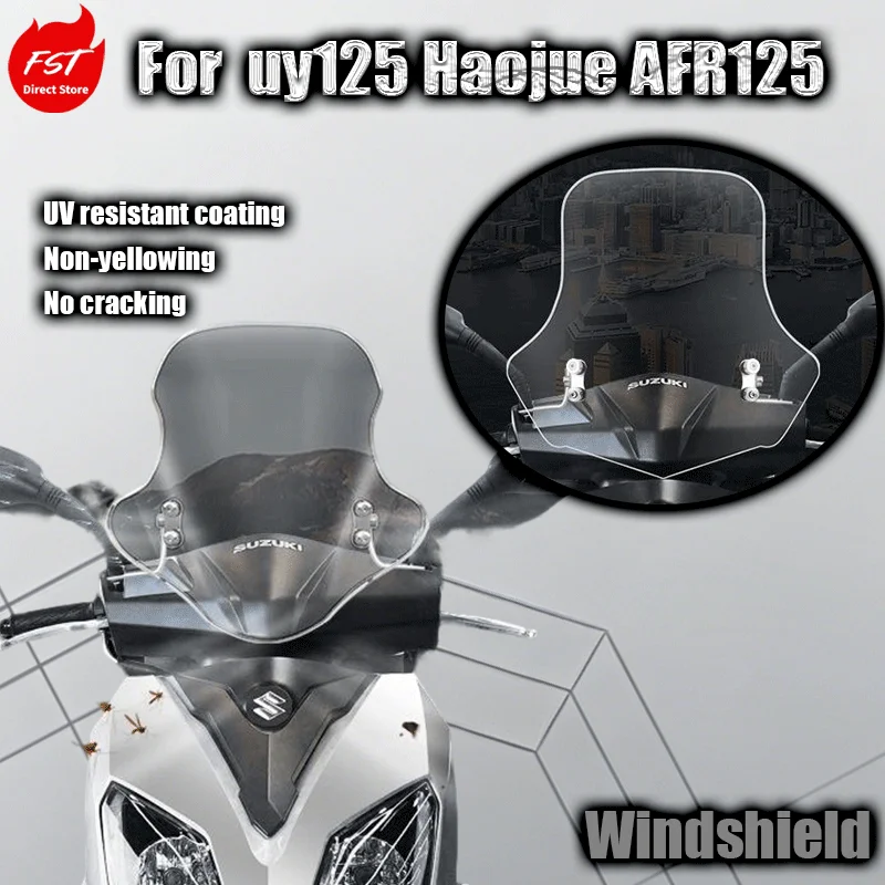 For UY125 windshield Haojue AFR125 scooter motorcycle dedicated PC windshield glass 50CM